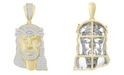 Macy's Men's Diamond (1/2 ct.t.w.) Christ Head Pendant in 10k Yellow Gold